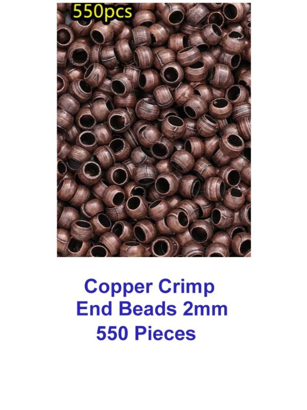 Copper Crimp End Beads